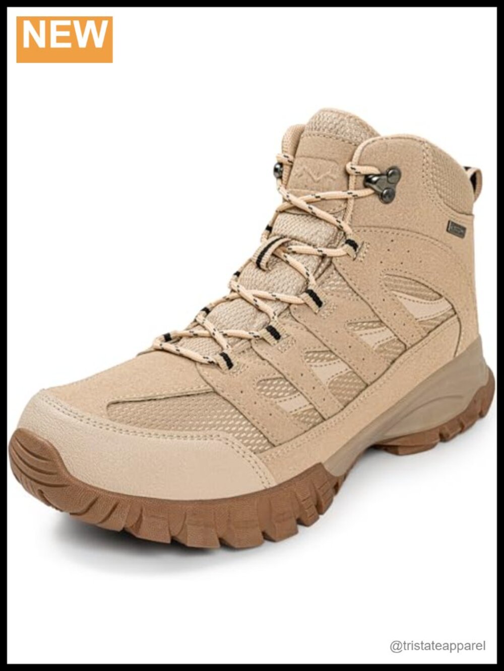 Women's Waterproof Hiking Boots - Non-Slip Rubber Sole, Lace-Up, Cushioned,